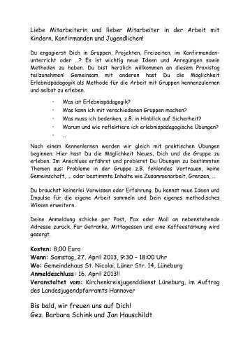 wir freuen uns auf das kennenlernen